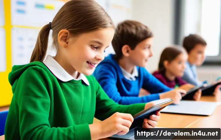 AI 활용 초등 교육 - **Prompt: AI as a Personalized Learning Assistant in a Modern German Classroom**
A bright, airy ...
