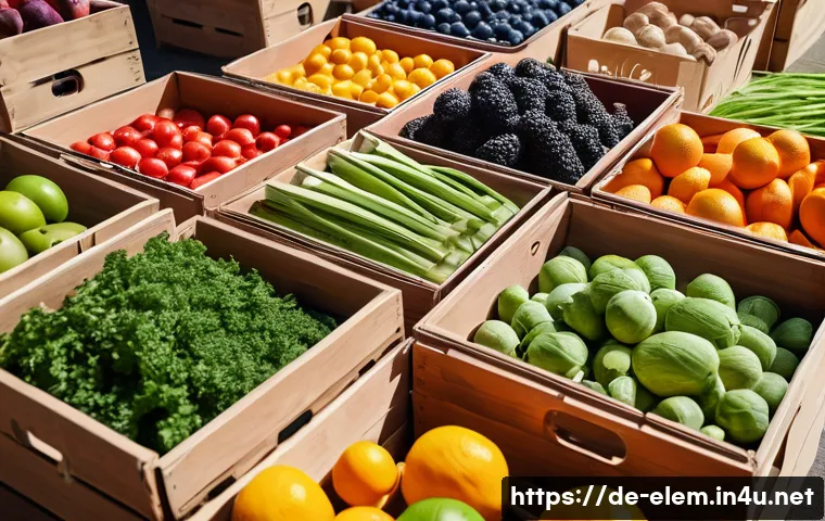 쓰레기 줄이기 및 분리배출 - A vibrant German farmers&rsquo; market scene showcasing a variety of fresh, unpackaged fruits and vegetabl...